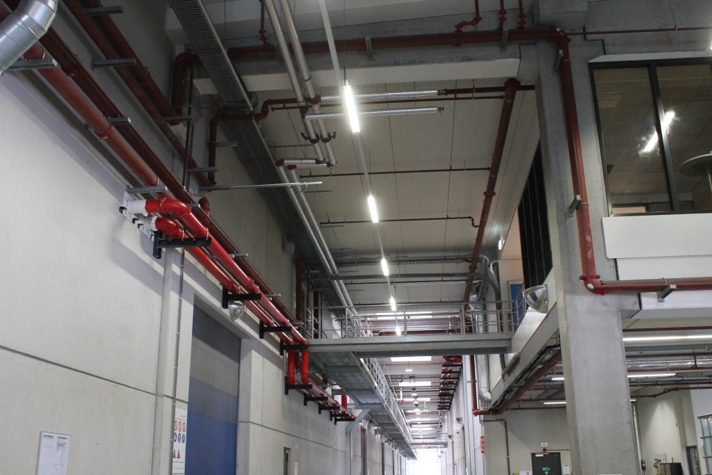 Leidingwerk-blusgas-installatie